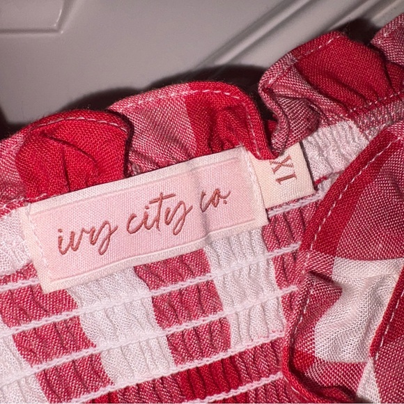 Ivy City Co Red and White Checkered Picnic Maxi Dress - Picture 2 of 11